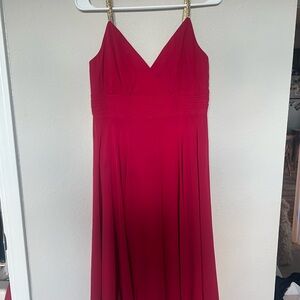 Donna Morgan Red Dress with Gold Accents